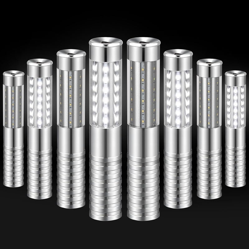 TTLYUGN 8 قطع ضوء باتون LED ستروب قابل لإعادة الشحن لخدمة الزجاجات عصا الألعاب النارية القابلة لإعادة الاستخدام لزجاجة الشمبانيا محمولة لنوادي الليل الحفلات الحفلات الموسيقية الفعاليات البار في الهواء الطلق - فضي - Image 1